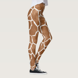 Giraffe Skin Pattern Saddle Brown ID1152 Leggings