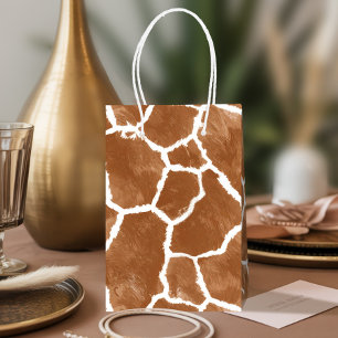 Giraffe Skin Pattern Saddle Brown ID1152 Medium Gift Bag