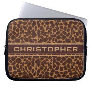 Giraffe Skin Print Pattern Personalise Laptop Sleeve