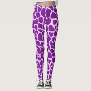 Giraffe Skin Purple Texture Leggings