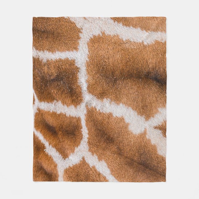 Giraffe Skin: Realistic Animal Texture Fleece Blanket (Front)
