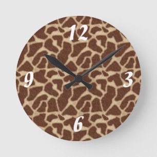 Giraffe Skin Spots 2 Round Clock