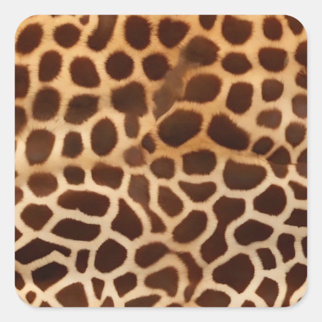 Giraffe skin texture square sticker (Front)