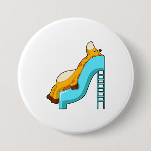 Giraffe Slide 7.5 Cm Round Badge