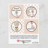 Giraffe Snickerdoodle Baby Shower Cupcake Toppers