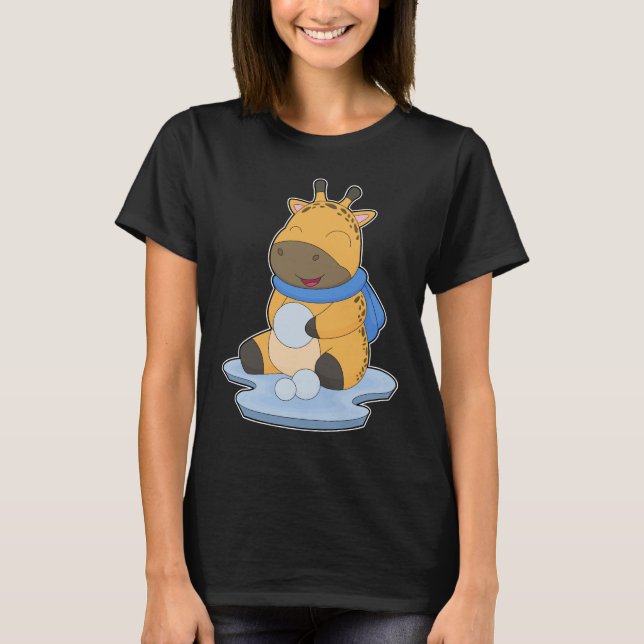 Giraffe Snow ball T-Shirt (Front)