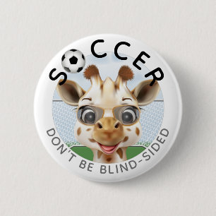Giraffe Soccer 6 Cm Round Badge