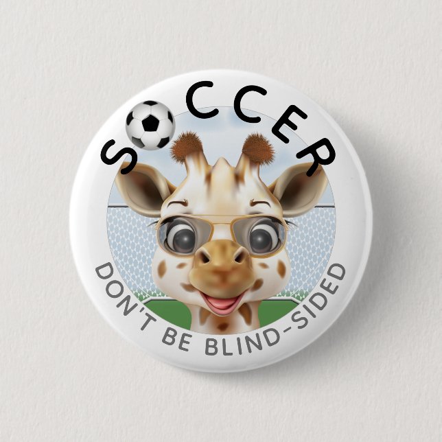 Giraffe Soccer 6 Cm Round Badge (Front)