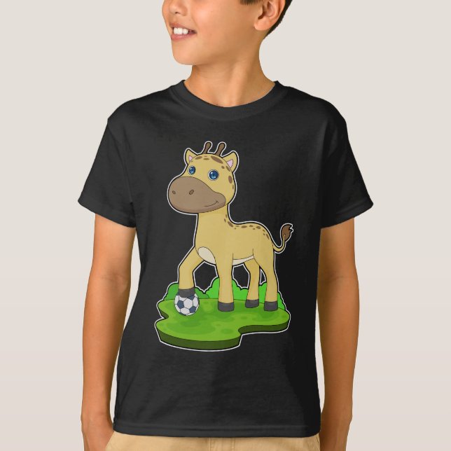 Giraffe Soccer player Soccer T-Shirt (Front)