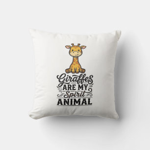 Giraffe Spirit Animal Vintage Engraving Shirt Desi Cushion
