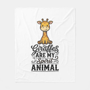 Giraffe Spirit Animal Vintage Engraving Shirt Desi Fleece Blanket