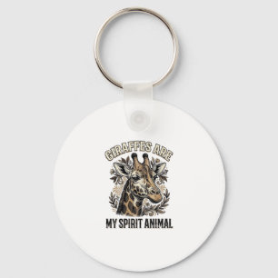 Giraffe Spirit Animal Vintage Engraving Shirt Desi Key Ring