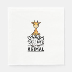 Giraffe Spirit Animal Vintage Engraving Shirt Desi Napkin