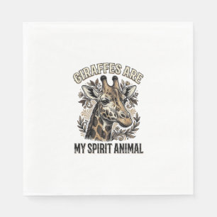 Giraffe Spirit Animal Vintage Engraving Shirt Desi Napkin