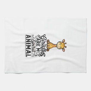 Giraffe Spirit Animal Vintage Engraving Shirt Desi Tea Towel