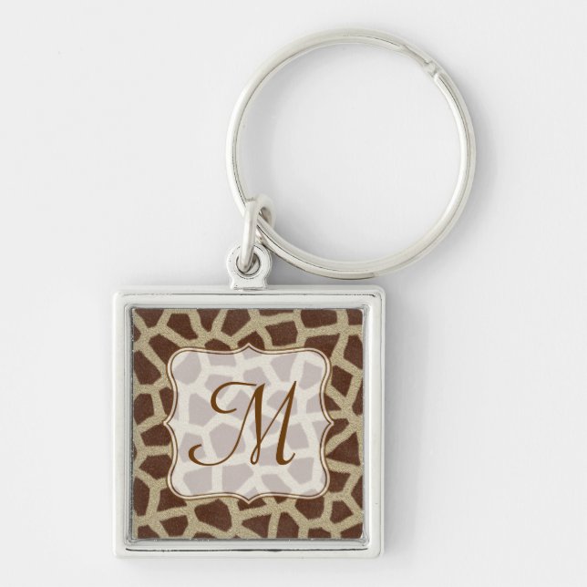 Giraffe Spot Animal Print Wild Cat Safar Key Chain (Front)