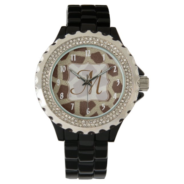 Giraffe Spot Animal Print Wild Cat Safari Watch (Front)