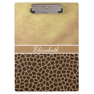 Giraffe Spot Gold Glitter Photo Print Clipboard