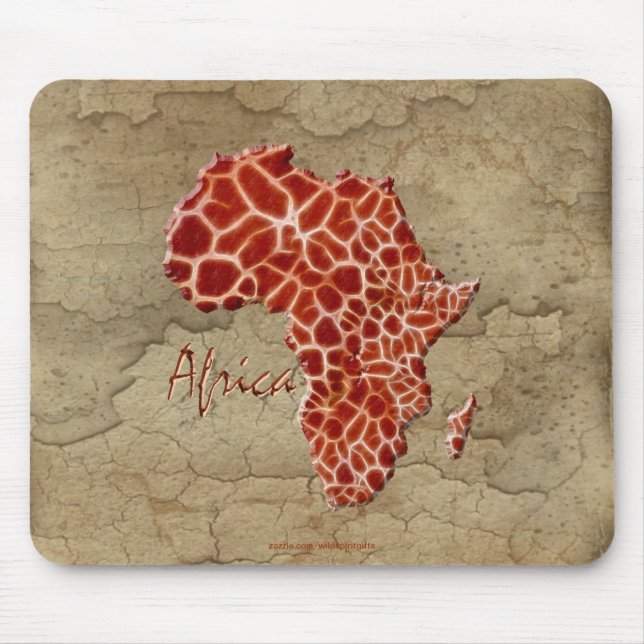 Giraffe Spots Map of AFRICA Wildlife Mouse Mat (Front)