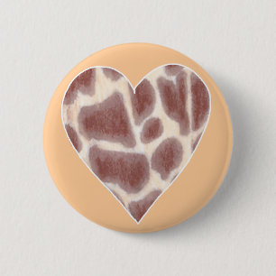 Giraffe Spots Pattern in a Heart Shape Buttons