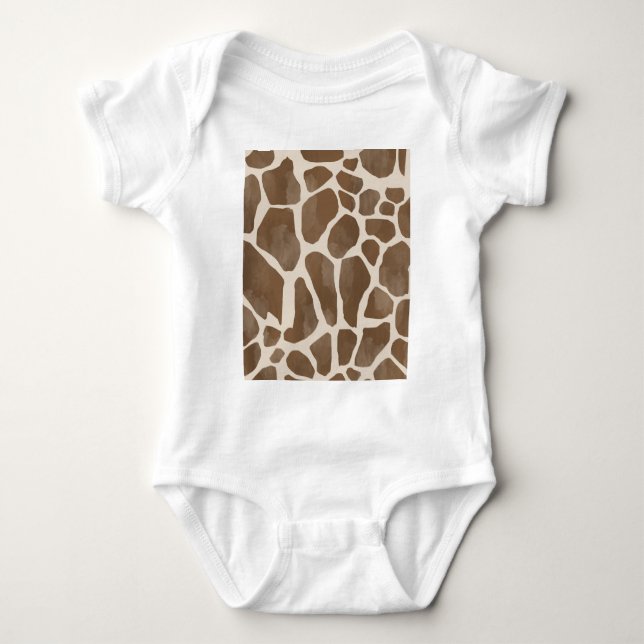 Giraffe Spots Print Pattern  Baby Bodysuit (Front)