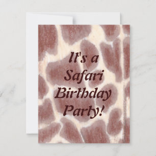 Giraffe Spots Safari Birthday Party for Kids Invitation