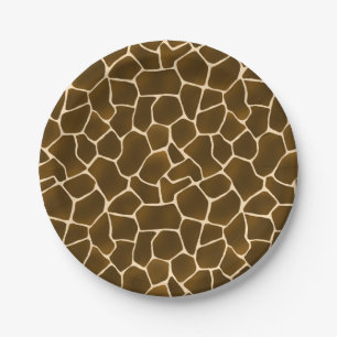 Giraffe Spots Wild Safari Animal Print Paper Plate