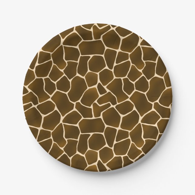 Giraffe Spots Wild Safari Animal Print Paper Plate (Front)