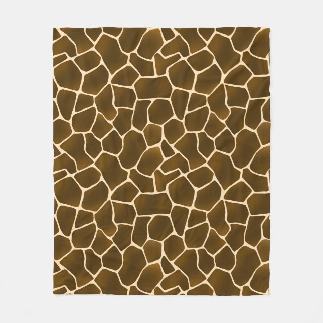 Giraffe Spots Wild Safari Style Animal Skin Fleece Blanket (Front)