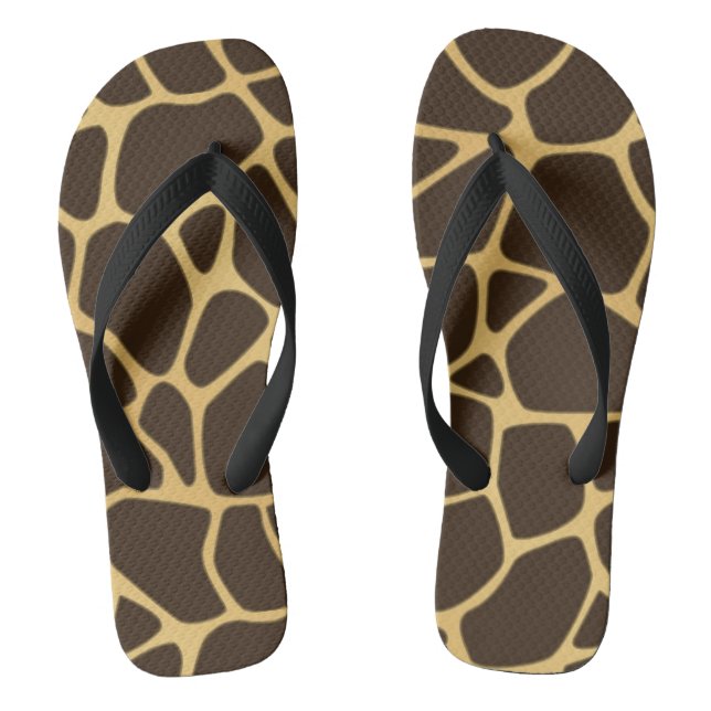 Giraffe Spotted Background Flip Flops (Footbed)