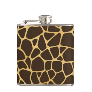 Giraffe Spotted Background Hip Flask