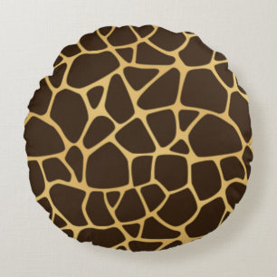 Giraffe Spotted Background Round Cushion