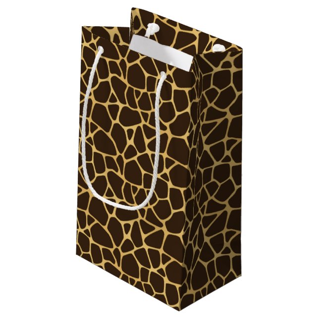 Giraffe Spotted Background Small Gift Bag (Back Angled)