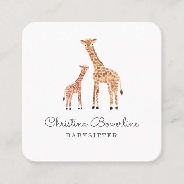 Giraffe Square Business Card (Front)