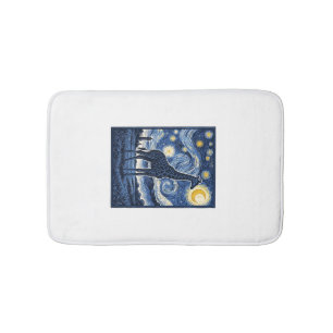 Giraffe Starry Night Vintage Bath Mat