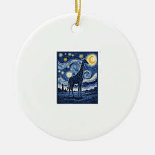 Giraffe Starry Night Vintage Ceramic Tree Decoration