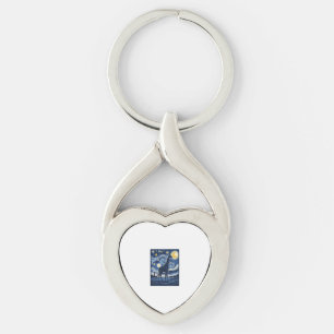 Giraffe Starry Night Vintage Key Ring
