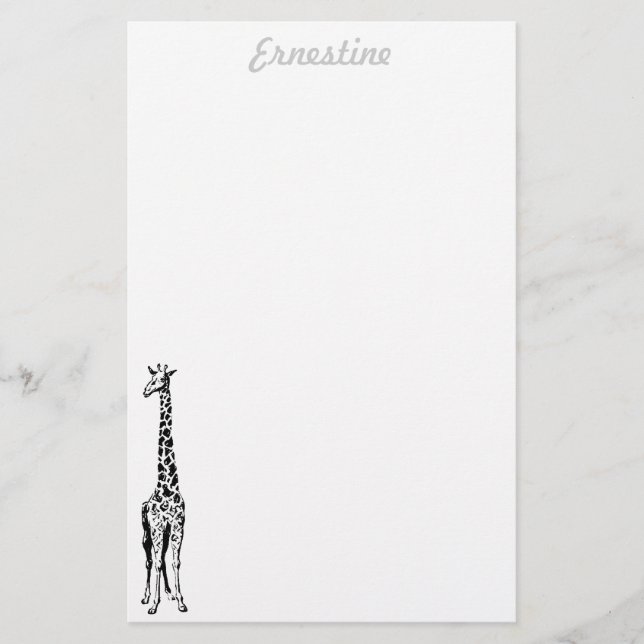 Giraffe stationery - personalised (Front)