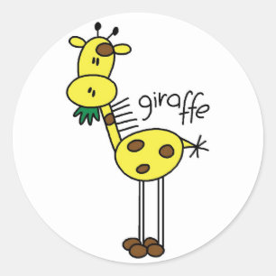 Giraffe Stick Figure Stickers Sticker