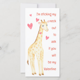 Giraffe-Sticking My Neck Out Valentines Card