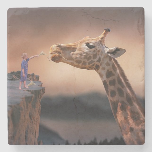 Giraffe Stone Coaster (Front)