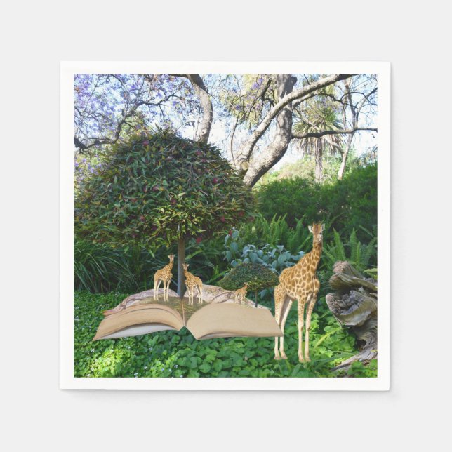 Giraffe Story Book Time, Napkin (Front)