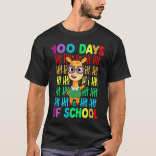 Giraffe Student Cute 100th Days Of School Teacher T-Shirt