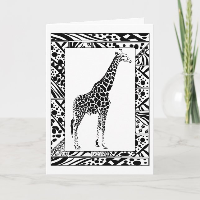 Giraffe study Birthday Card (Front)