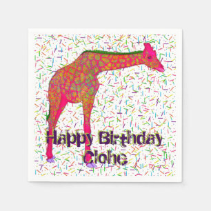 Giraffe Style 2-Paper Birthday Napkins