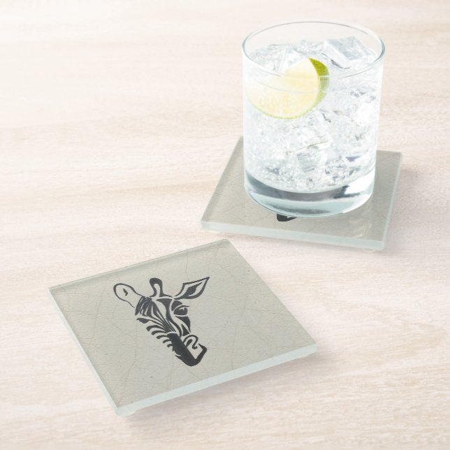 Giraffe – Stylish Throw Pillow Glass Coaster (Angled)