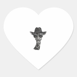 Giraffe Sunglasses   Heart Sticker