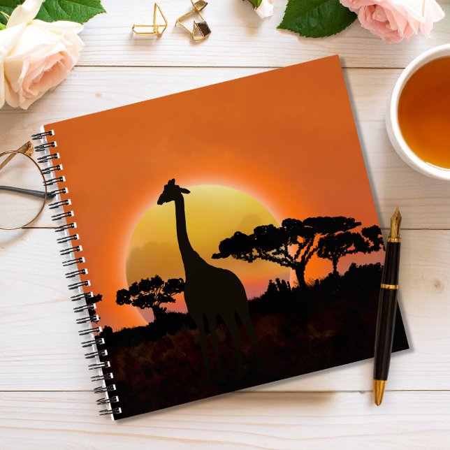 Giraffe Sunset Notebook | African Safari Wildlife (Creator Uploaded)
