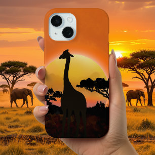Giraffe Sunset Phone Case African Safari Wildlife