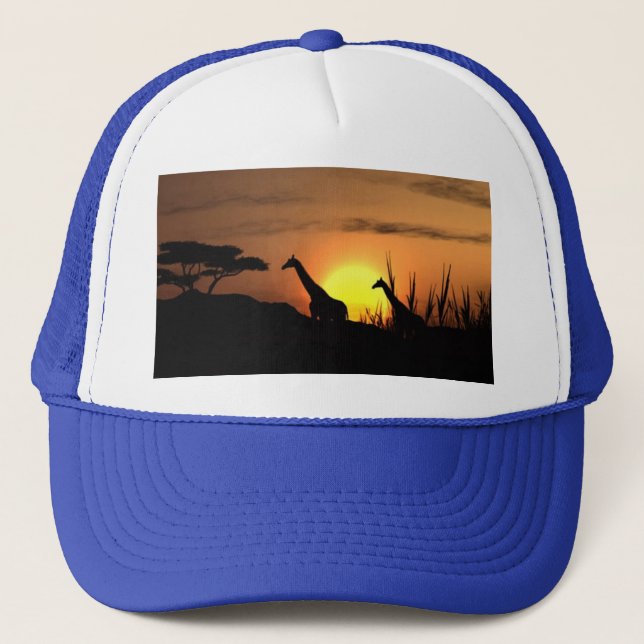 Giraffe Sunset Trucker Hat (Front)